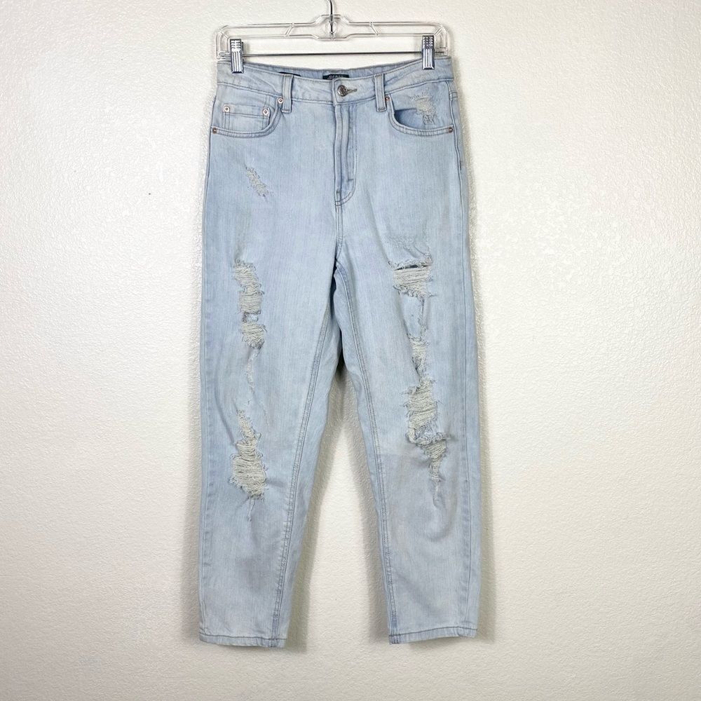 Wild Fable Light Wash Distressed Ripped Highest Rise Mom Jean